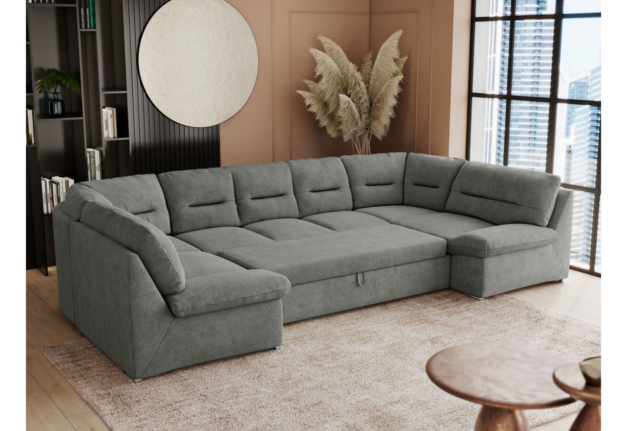 Narożnik COMODO U - uniwersalny - szary, struktura