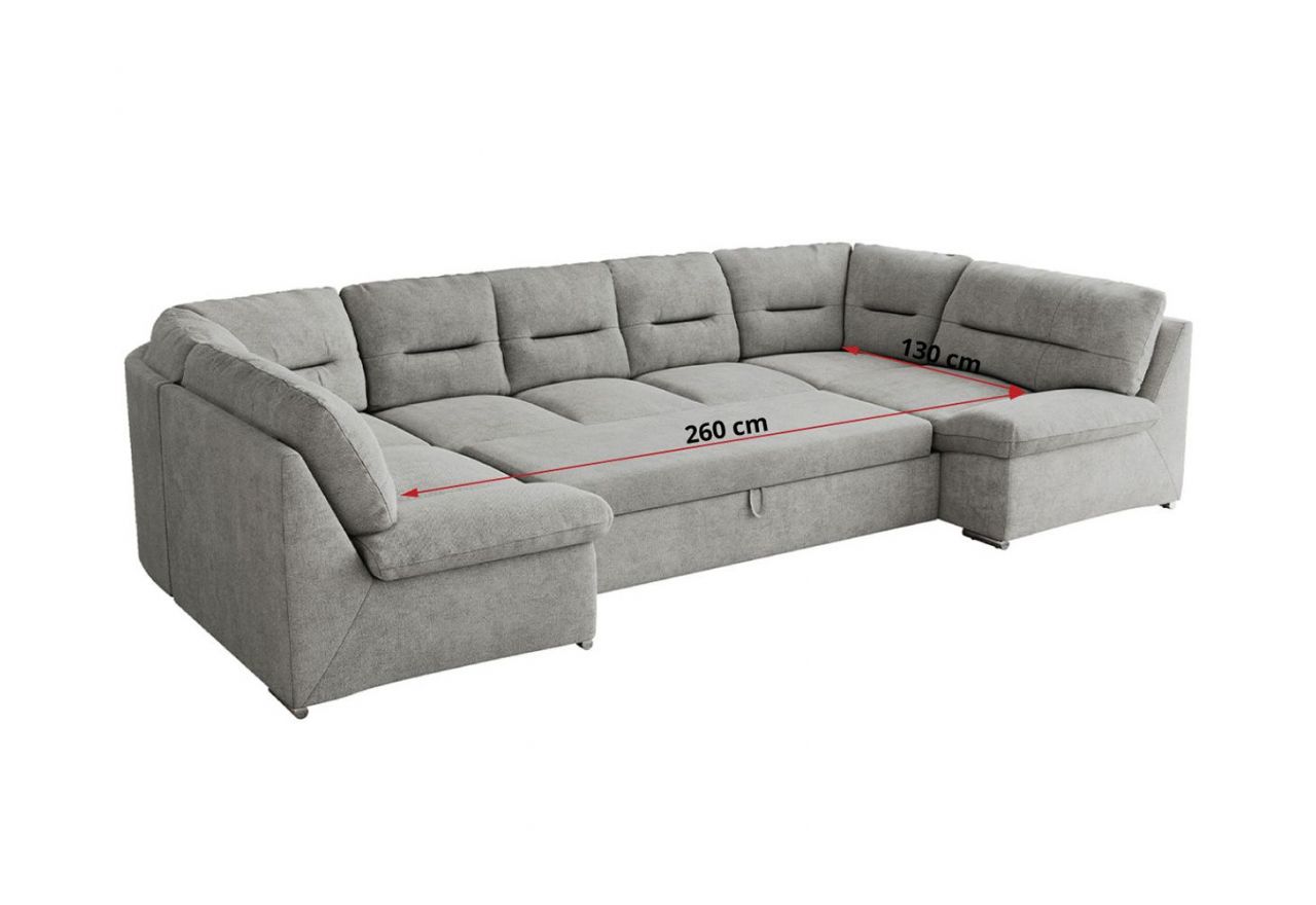 Narożnik COMODO U - uniwersalny - jasnoszary, struktura