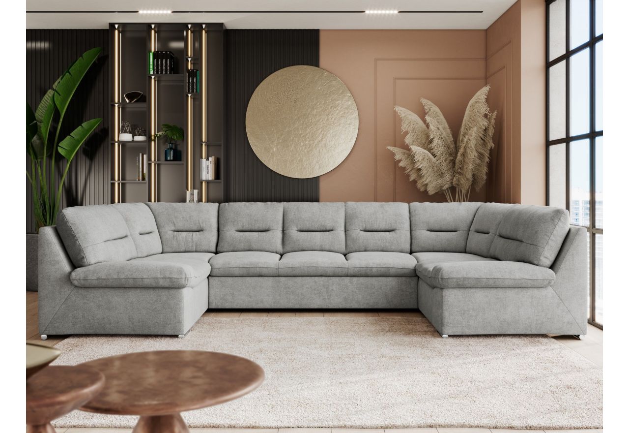 Narożnik COMODO U - uniwersalny - jasnoszary, struktura