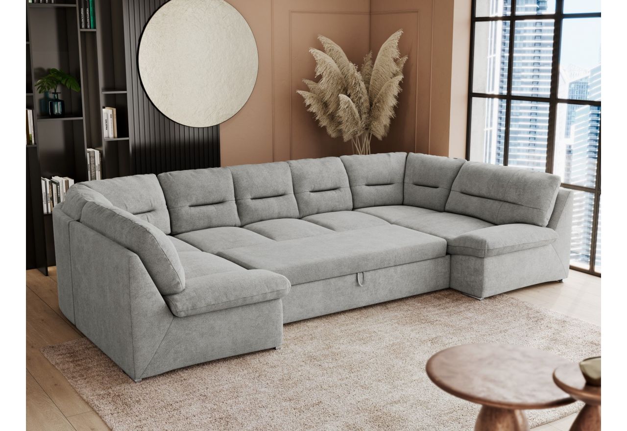 Narożnik COMODO U - uniwersalny - jasnoszary, struktura