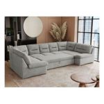 Narożnik COMODO U - uniwersalny - jasnoszary, struktura