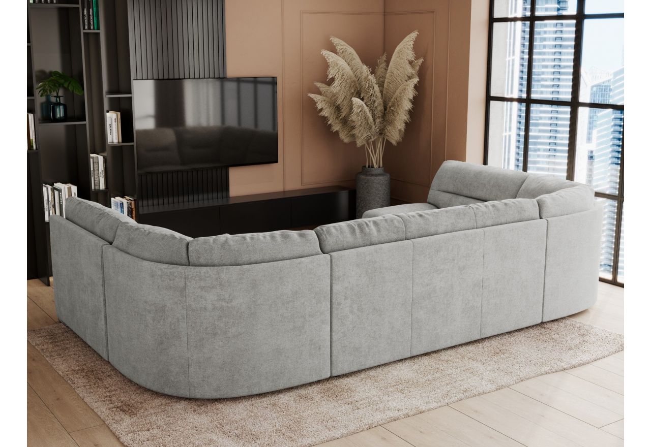 Narożnik COMODO U - uniwersalny - jasnoszary, struktura