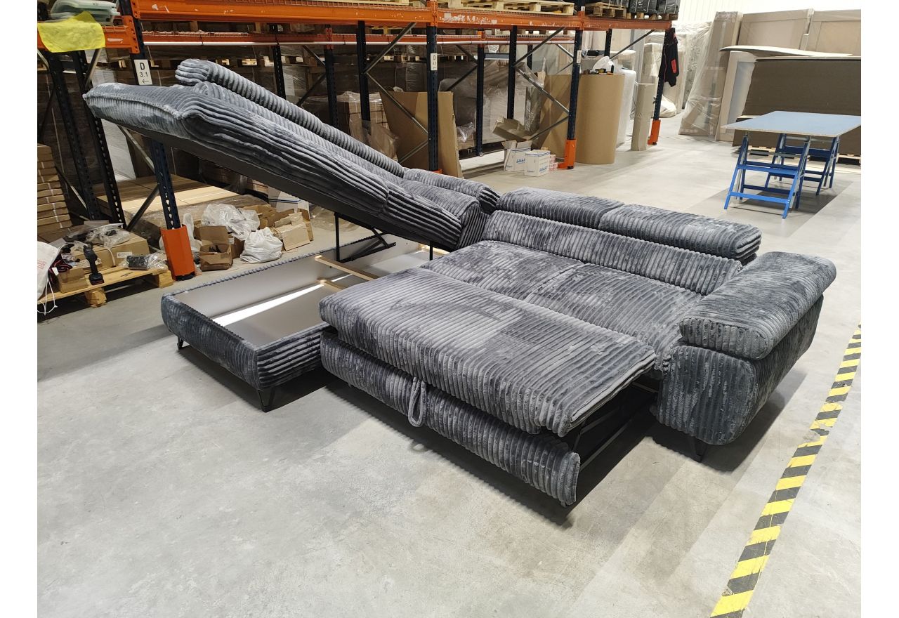 Narożnik PETER L - Tilia 90 - szary - OUTLETU