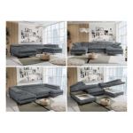 Narożnik PEDRO U - uniwersalny - szary, sztruks