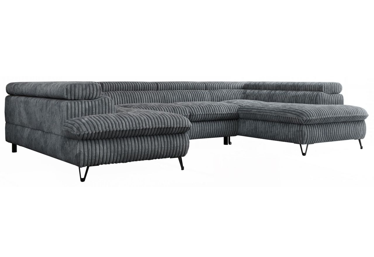 Narożnik PEDRO U - uniwersalny - szary, sztruks