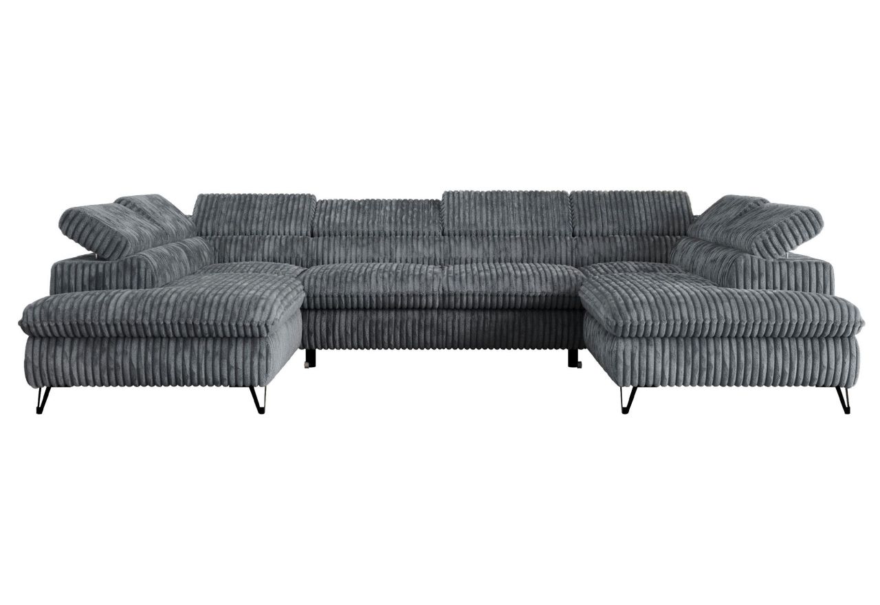 Narożnik PEDRO U - uniwersalny - szary, sztruks