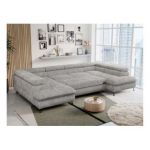 Narożnik PEDRO U - uniwersalny - jasnoszary, sztruks