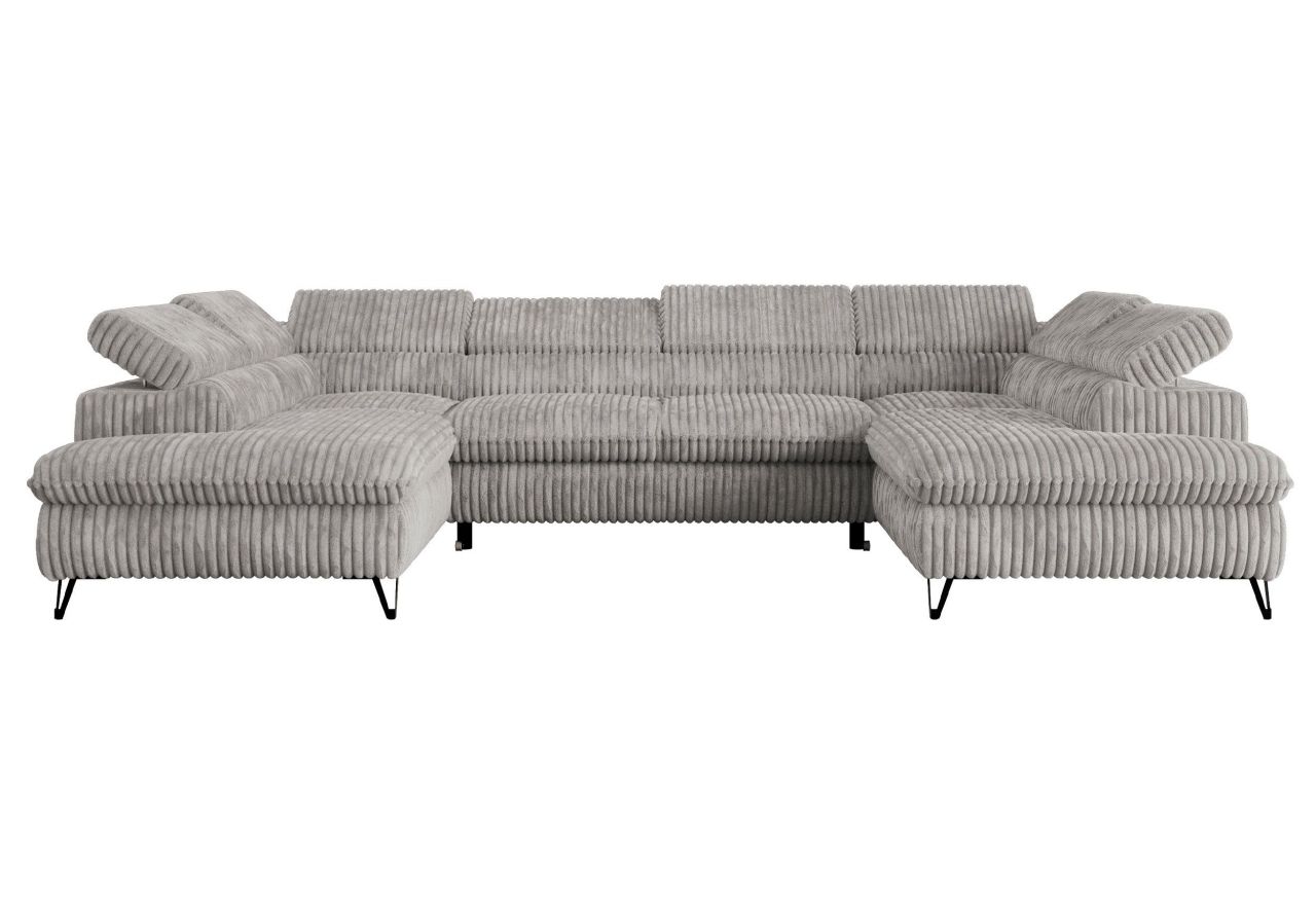 Narożnik PEDRO U - uniwersalny - jasnoszary, sztruks