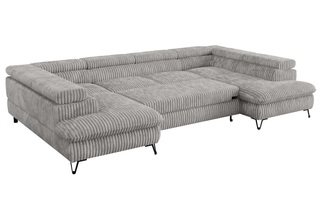 Narożnik PEDRO U - uniwersalny - jasnoszary, sztruks