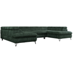 Narożnik PEDRO U - uniwersalny - ciemnozielony, sztruks