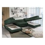 Narożnik PEDRO U - uniwersalny - ciemnozielony, sztruks