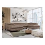 Narożnik PEDRO U - uniwersalny - brązowy, sztruks