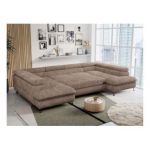 Narożnik PEDRO U - uniwersalny - brązowy, sztruks