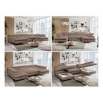 Narożnik PEDRO U - uniwersalny - brązowy, sztruks