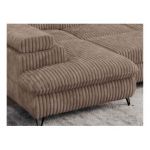 Narożnik PEDRO U - uniwersalny - brązowy, sztruks