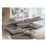 Narożnik PEDRO U - uniwersalny - jasnobrązowy, sztruks