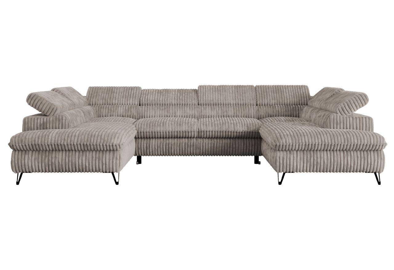 Narożnik PEDRO U - uniwersalny - jasnobrązowy, sztruks