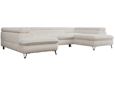 Narożnik PEDRO U - uniwersalny - beżowy, sztruks