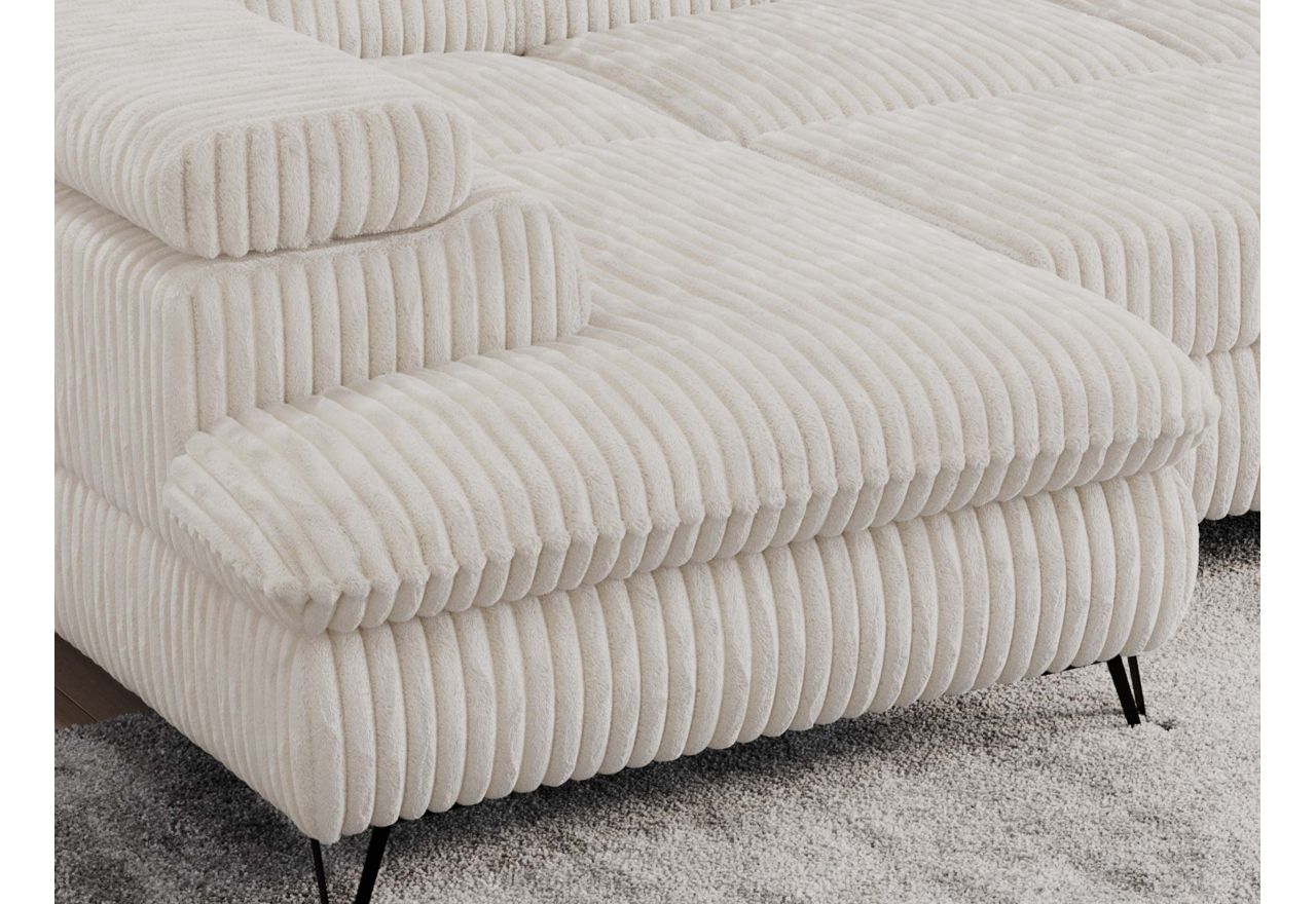 Narożnik PEDRO U - uniwersalny - beżowy, sztruks