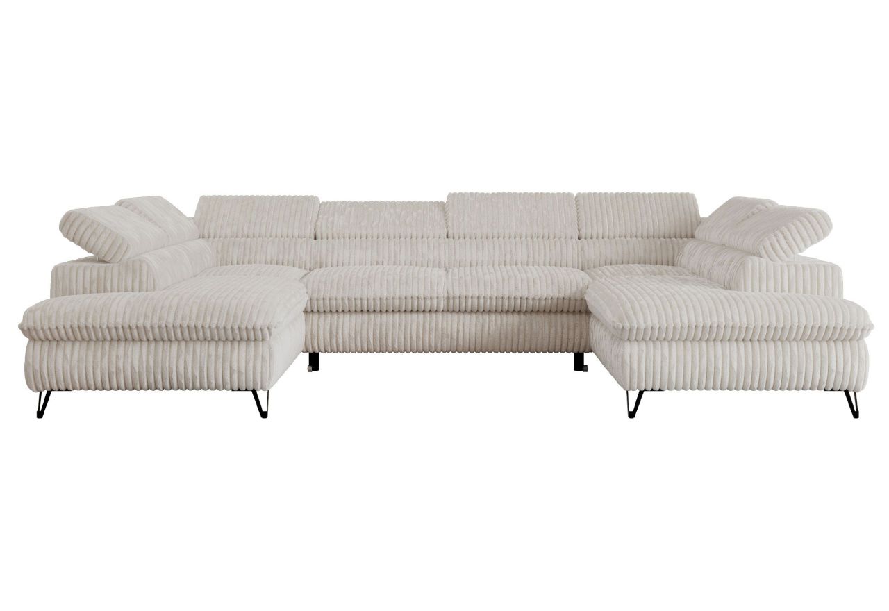 Narożnik PEDRO U - uniwersalny - beżowy, sztruks