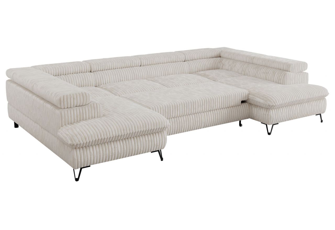 Narożnik PEDRO U - uniwersalny - beżowy, sztruks