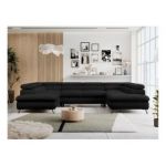 Narożnik PEDRO U - uniwersalny - czarny, boucle