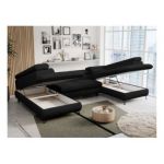 Narożnik PEDRO U - uniwersalny - czarny, boucle