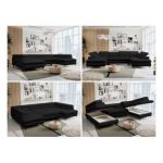 Narożnik PEDRO U - uniwersalny - czarny, boucle