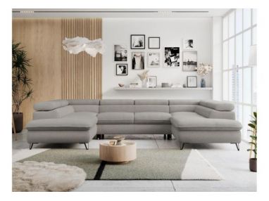 Narożnik PEDRO U - uniwersalny - jasnoszary, boucle