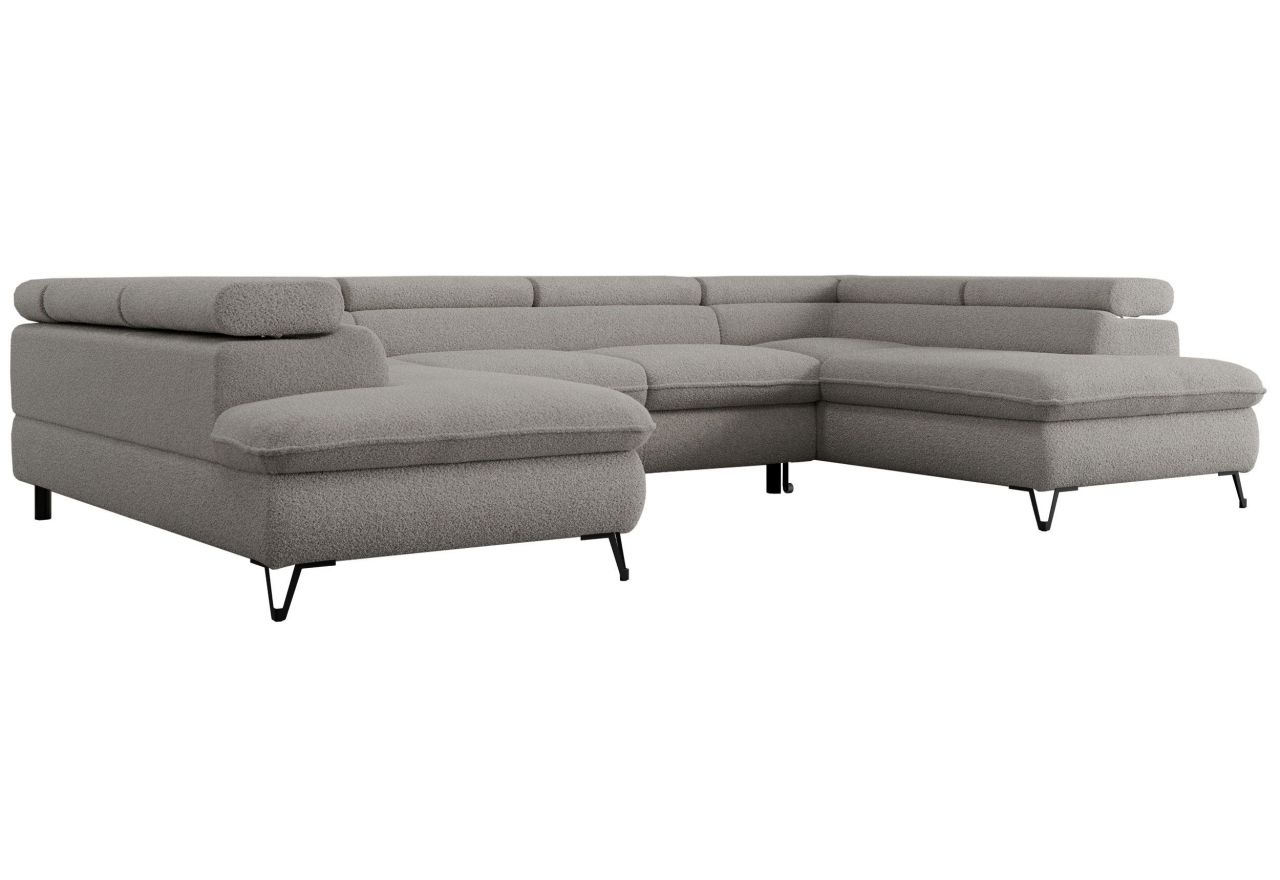 Narożnik PEDRO U - uniwersalny - jasnoszary, boucle