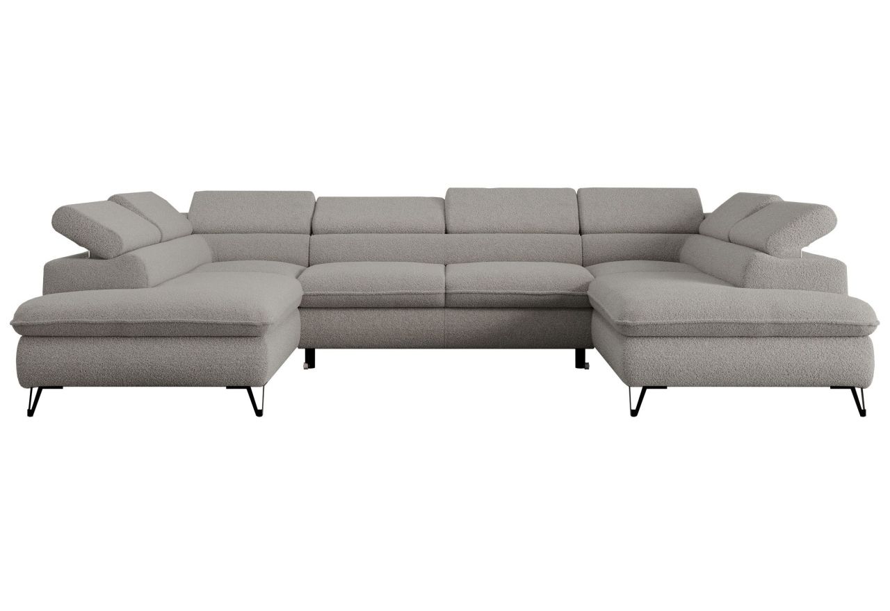 Narożnik PEDRO U - uniwersalny - jasnoszary, boucle