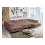 Narożnik PEDRO U - uniwersalny - różowy, boucle