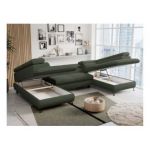 Narożnik PEDRO U - uniwersalny - ciemnozielony, boucle