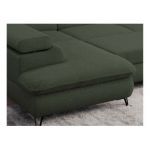 Narożnik PEDRO U - uniwersalny - ciemnozielony, boucle