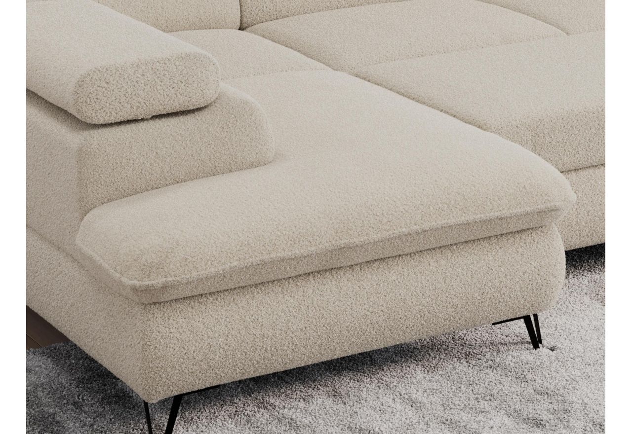 Narożnik PEDRO U - uniwersalny - beżowy, boucle