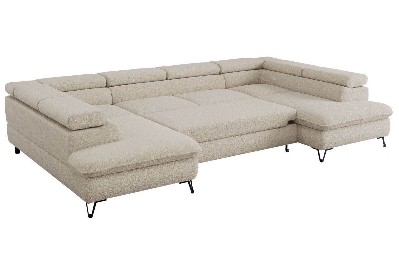 Narożnik PEDRO U - uniwersalny - beżowy, boucle