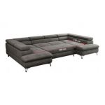 Narożnik PEDRO U - uniwersalny - ciemnoszary, welwet