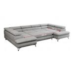 Narożnik PEDRO U - uniwersalny - jasnoszary, welwet