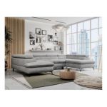 Narożnik PEDRO U - uniwersalny - jasnoszary, welwet