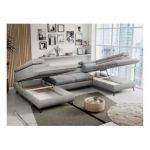 Narożnik PEDRO U - uniwersalny - jasnoszary, welwet