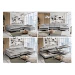 Narożnik PEDRO U - uniwersalny - jasnoszary, welwet