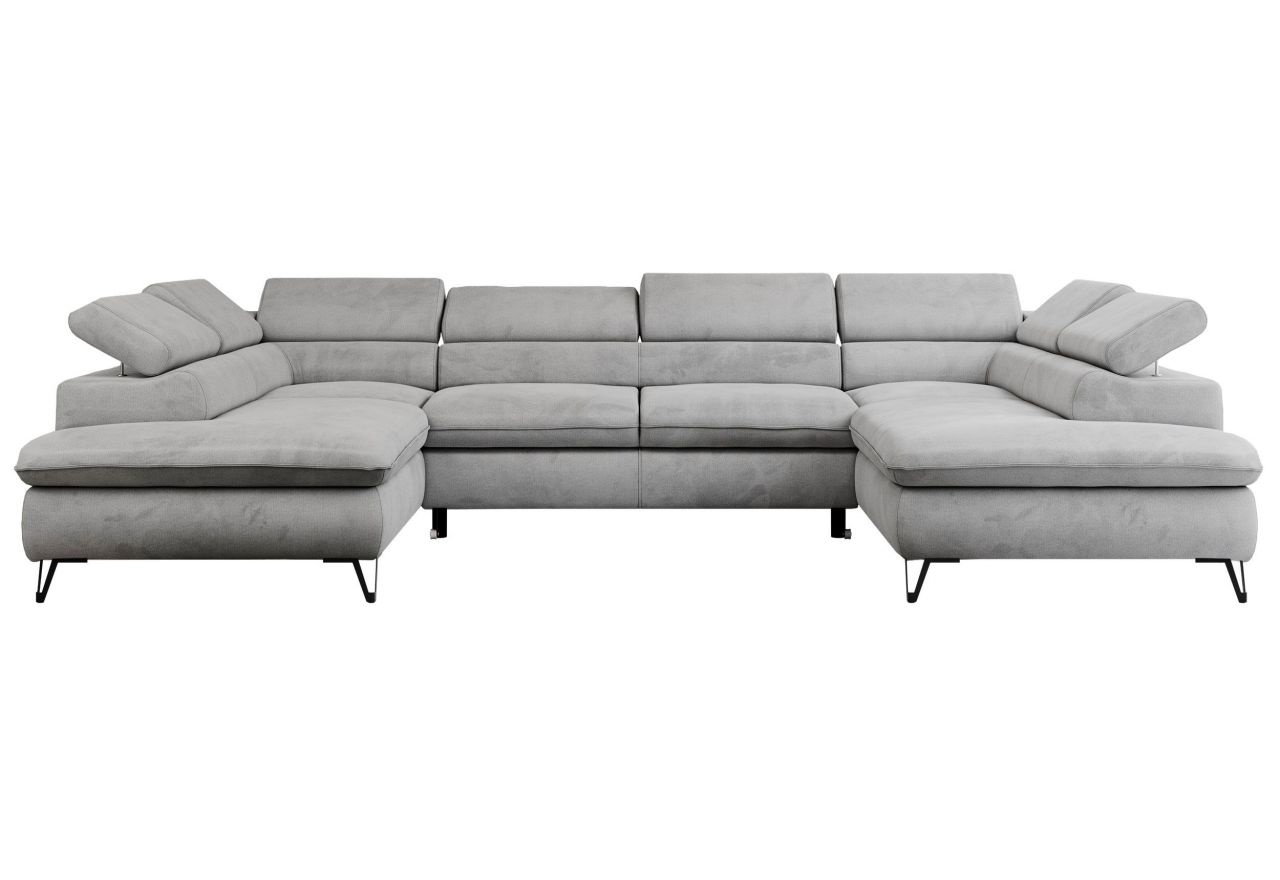 Narożnik PEDRO U - uniwersalny - jasnoszary, welwet