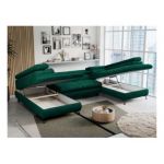 Narożnik PEDRO U - uniwersalny - ciemnozielony, welwet