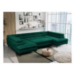 Narożnik PEDRO U - uniwersalny - ciemnozielony, welwet