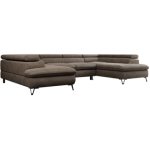 Narożnik PEDRO U - uniwersalny - brązowy, welwet