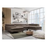 Narożnik PEDRO U - uniwersalny - brązowy, welwet