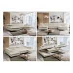 Narożnik PEDRO U - uniwersalny - beżowy, welwet