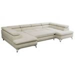 Narożnik PEDRO U - uniwersalny - beżowy, welwet