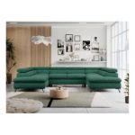 Narożnik PEDRO U - uniwersalny - ciemnozielony, struktura