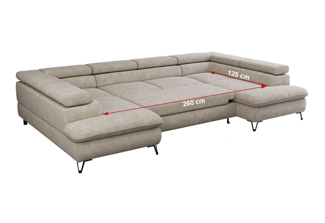 Narożnik PEDRO U - uniwersalny - beżowy, struktura